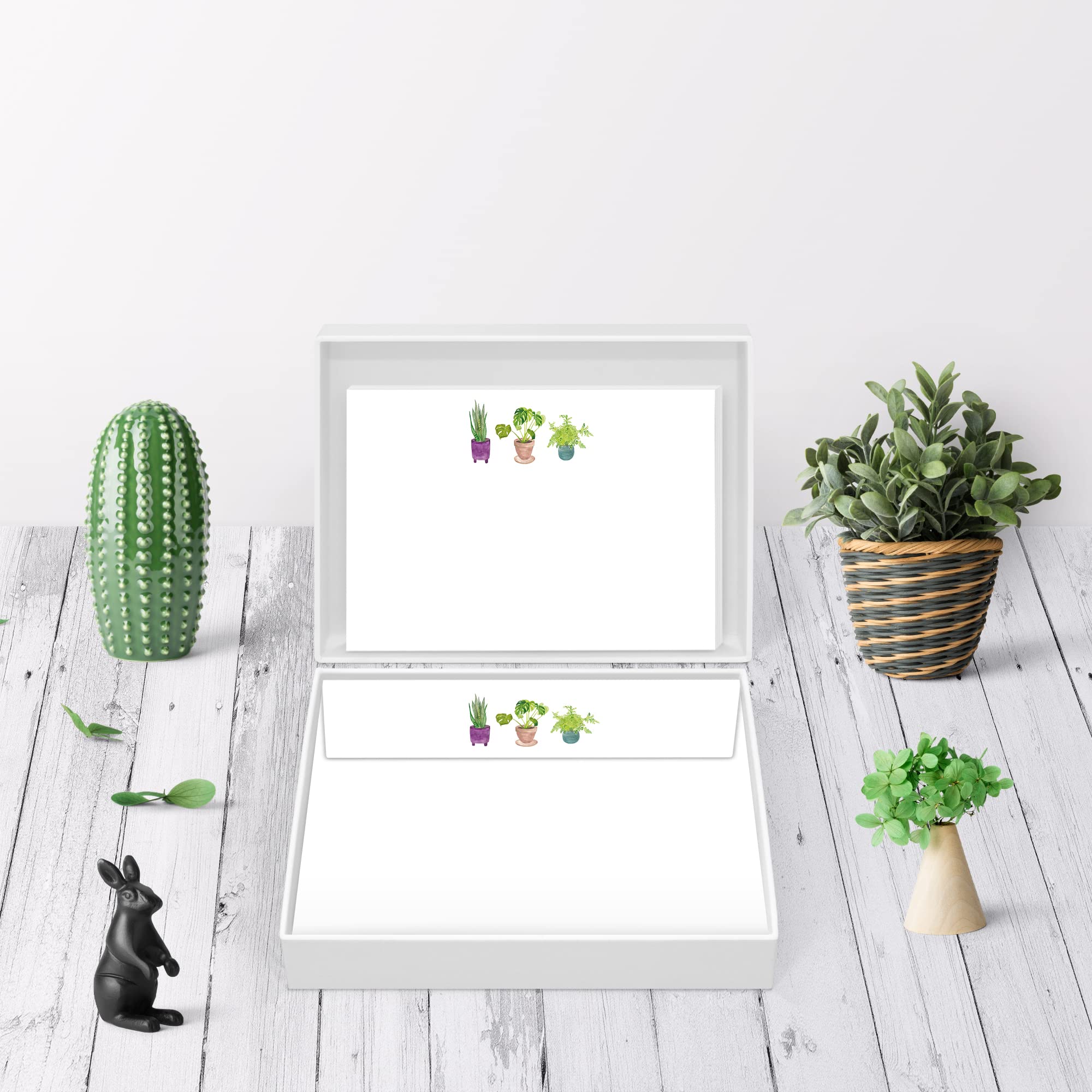 Me Loovely House Plants Flat Notecard and Envelopes Sets Stationery Note Cards Set Correspondence Greeting Cards Writing Supplies | Christmas Gifts (Pack of 40)