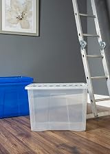 Wham Crystal 3 x 80L Stackable Plastic Storage Boxes with Lids UK Made view 4
