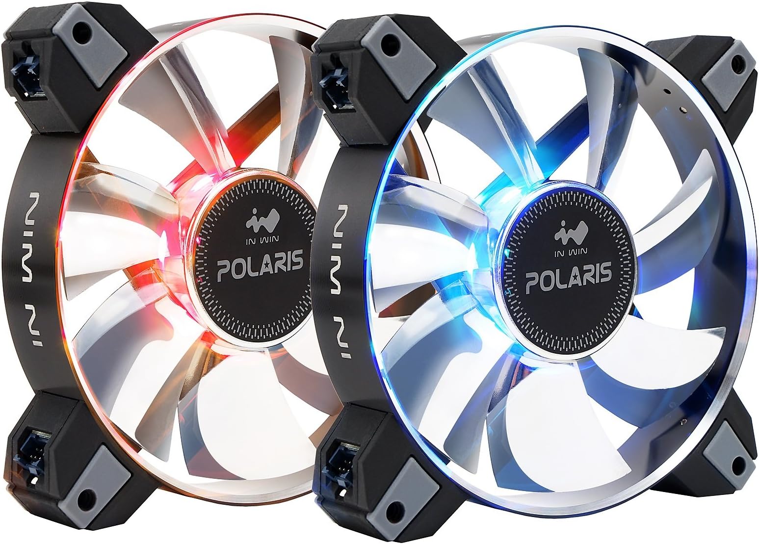 InWin Polaris RGB Aluminum Twin Pack Fan Kit Two RGB LED 120mm High Performance Silent Cooling
