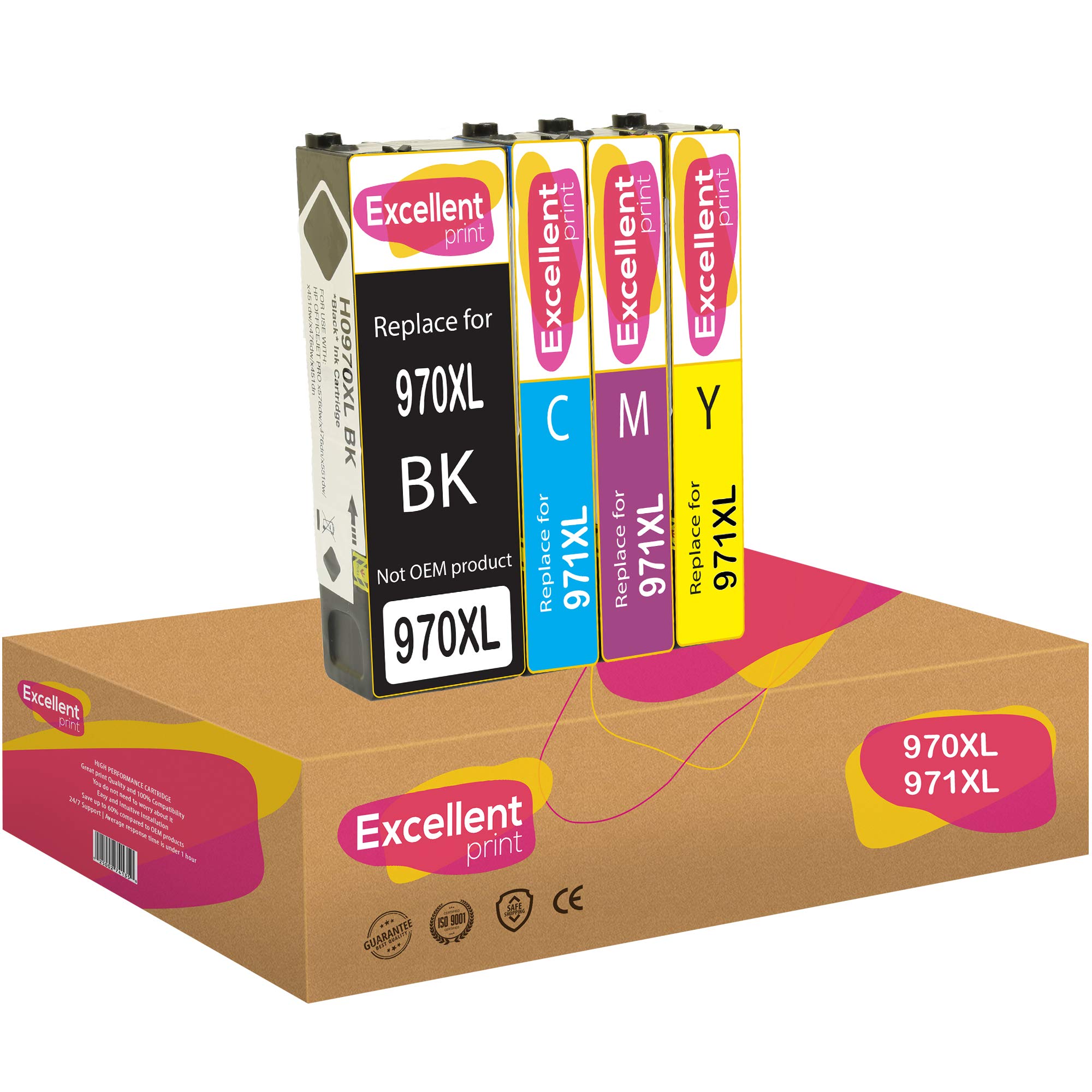 Excellent Print 970XL 971XL 970 XL 971 XL Compatible Ink Cartridges for HP Officejet Pro X451dw X476dw X551dw X576dw