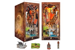 SUDOPOR DIY Book Nook Kit,New DIY Dollhouse Booknook Bookshelf Insert Decor,3D Wooden Puzzles with LED,Book Nook Miniature Kit,Birthday Easter Home Decor for Teens Adult (Spirit Valley of The Magic Ring)