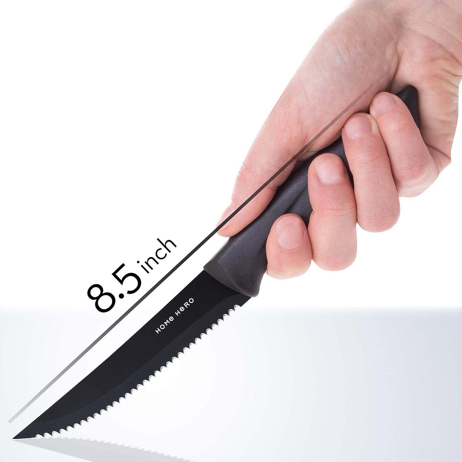 Home Hero Steak Knives Set of 8 - Steak Knife Set - Serrated Steak Knives Dishwasher Safe Steak Knives - Steak Knifes Set of 8 - Stainless Steak Knives Serrated - Dinner Knives: Kitchen & Dining
