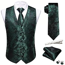 Barry.Wang Mens Suit Vest Paisley/Flower Silk