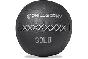 Philosophy Gym Wall Ball - Soft Shell Weighted Medicine Ball with Non-Slip Grip