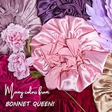BONNET QUEEN Silk Bonnet Sleeping Cap Large Black for Curly Hair view 6