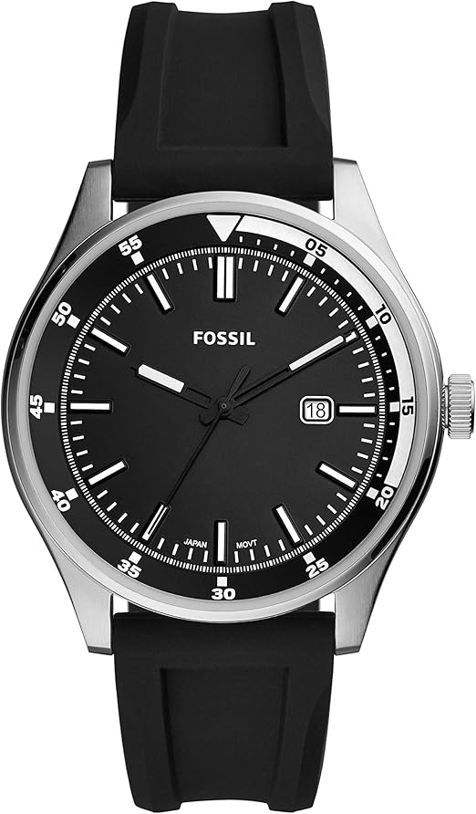 fossil black silicone strap