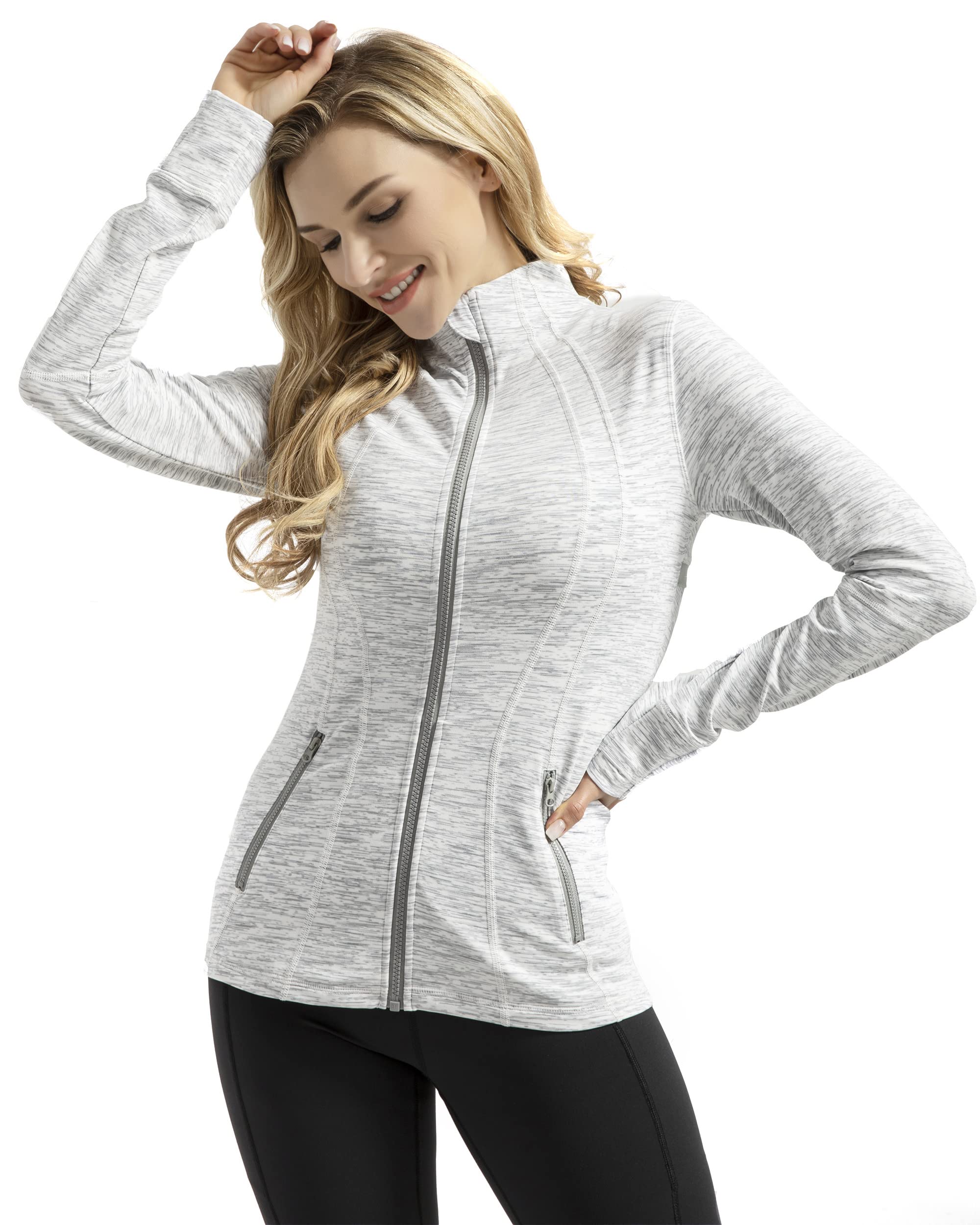 Full Zip Amazon Ladies Running Jackets Lulu Dupe QUEENIEKE Women's