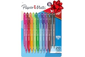 Paper Mate InkJoy 100RT Retractable Ballpoint Pens, Medium Point (1.0mm), Assorted Colors, 20 Count - Teacher Essentials, Colorful Office Supplies, Note-Taking, Back to School
