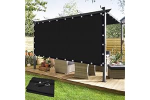 KANAGAWA 90% Sun Shade Cloth 12'X 20' Outdoor Pergola Shade Cover Canopy with Grommets UV Block Privacy Screen for Patio, Backyards, Outdoor, Carport, Garden, Black