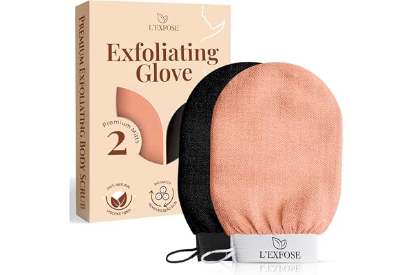 L’Exfose Exfoliating Gloves Body Scrubber for Deep Cleansing and Smooth Skin, Korean Exfoliating Mitt Kessa Glove, Body Exfol