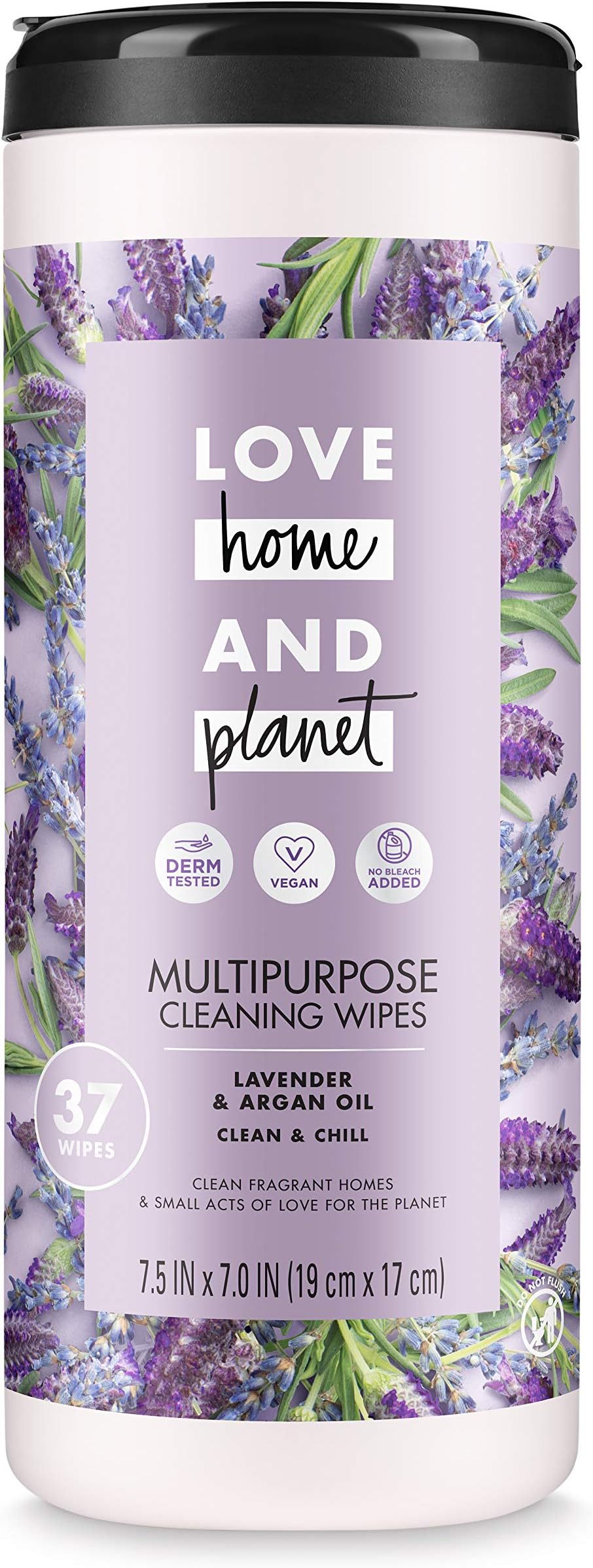 Love Home and Planet Multi-Purpose Cleaning Wipes, Lavender & Argan Oil, 37 count