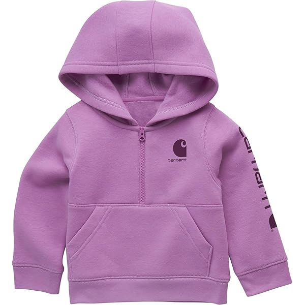Amazon.com: Carhartt Girls' Long-Sleeve Half-Zip Hooded Sweatshirt