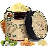 Beef Tallow Balm with Frankincense and Castor oil 4.2 fl.oz, 100% Grass-Fed Tallow for Skin Care, Face & Body Moisturizer for Skin Hydrating & Nourishing, Sensitive Skin & Dry Skin Age Defying