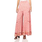 Angie Women's Angie Women's Wide Leg Pants with Lace Inserts