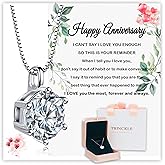 Trinckle 1-3Carat Moissanite Necklace Aniversario Gifts for Her,Sterling Silver Moissanite Jewelry as Aniversario Birthday Gift for Wife Soulmate Necklace for Wifey Gift Romantic Necklace for Women