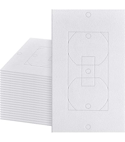 Tondiamo 20-Pack Wall Insulation Gaskets – EVA Foam Outlet Sealers For Electrical Plates & Switches, Rectangle, Weatherproof, Energy Saving, Black (Fits 1-3 Gangs)