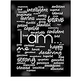 I Am Me - Inspirational Wall Decor, Modern Motivational Wall Art Print for Home, Office, Studio, School Decor - 11x14 Unframed Poster Print Gift for for Empowerment & Confidence