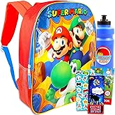 Super Mario Backpack for Boys - Mario Backpack, Water Bottle, Stickers, More | Mario Backpack for Boys 4-6