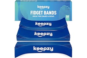 KEEPZY 20 PACK – Anti Slip Feature Chair Bands For Kids with Fidgety Feet - Fidget Bands Provide Flexible Sensory Seating for Classroom & Home - Eco-friendly & Durable Latex Bands - Bouncy Foot Fidget