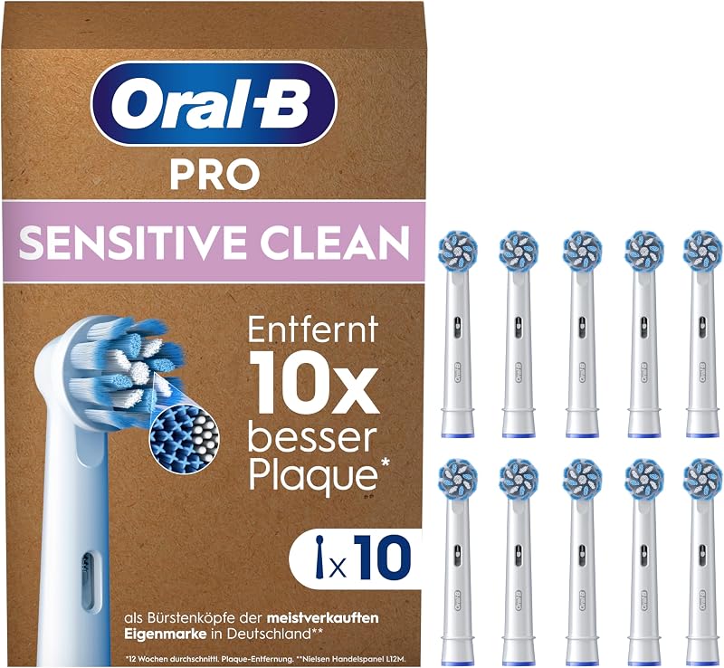Aufsteckbürsten PRO Sensitive Clean, Weiß, 10 Stück