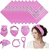 PLULON Bandanas for Men Women 4/12/24/30 Pack, Paisley Pattern Bandana Bulk Headbands Handkerchief Face Mask 100% Polyester
