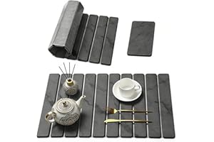 Large Stone Dish Drying Mat for Kitchen Counter,2 PCS Quick Dry Stone Dishes Mats,Foldable Water Absorbing Diatomaceous Earth
