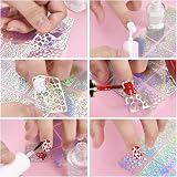 Hicarer 288pc Nail Vinyl Stencils Set 24 Sheets Nail Art Design Stickers Tips view 5