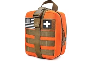 TANSOLE TAN SOLE Tactical MOLLE Rip-Away EMT Medical First Aid IFAK Lifesaving Pouch,Outdoor Medical Package,Mountaineering/Climbing Rescue Tools Package Made of 600D Waterproof Fabric (Orange)