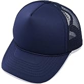 Trucker Hat Mesh Cap Solid Colors Lightweight with Adjustable Strap Small Braid