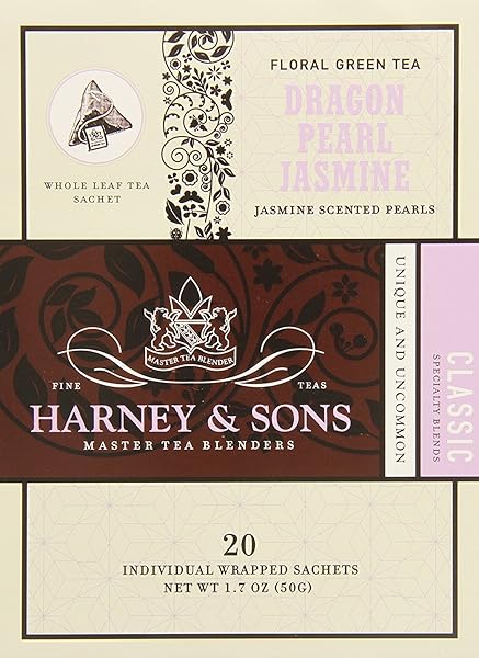HARNEY & SONS DRAGON PEARL GREEN TEA SACHETS,...