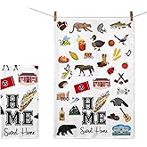 Ezen66Gifts Home Sweet Home Tennessee Kitchen Towel - Housewarming and Homecoming Gifts - Tennessee State Favorite Symbol Dish Towels Gifts for Women Friends for Birthdays Mother's Day and Holidays