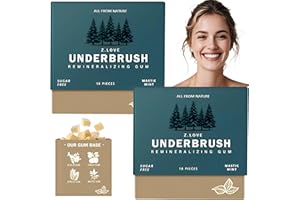 GENERIC Underbrush Remineralizing Chewing Gum,Remineralizing gum,Mastic gum,Xylitol Gum For Cavities,for Whiten Teeth Health,Chewing Gum to Keeps Your Mouth Fresh-For Teeth & Gum Health,2pcs-Mint Flavor