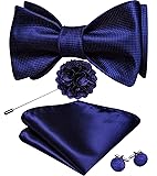 YOHOWA Mens Self-tied Bowtie with Lapel Pin Brooch