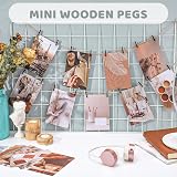 Fuyamp 100 Pcs Mini Wooden Pegs 2.5cm Black Craft Pegs String Photos view 5