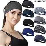 Set of 8 Women's Yoga Sport Athletic Workout Headband for Running Sports Travel Fitness Elastic Wicking Non Slip Lightweight 