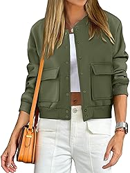 ANRABESS Women Cropped Bomber Jacket 2025 Fashion