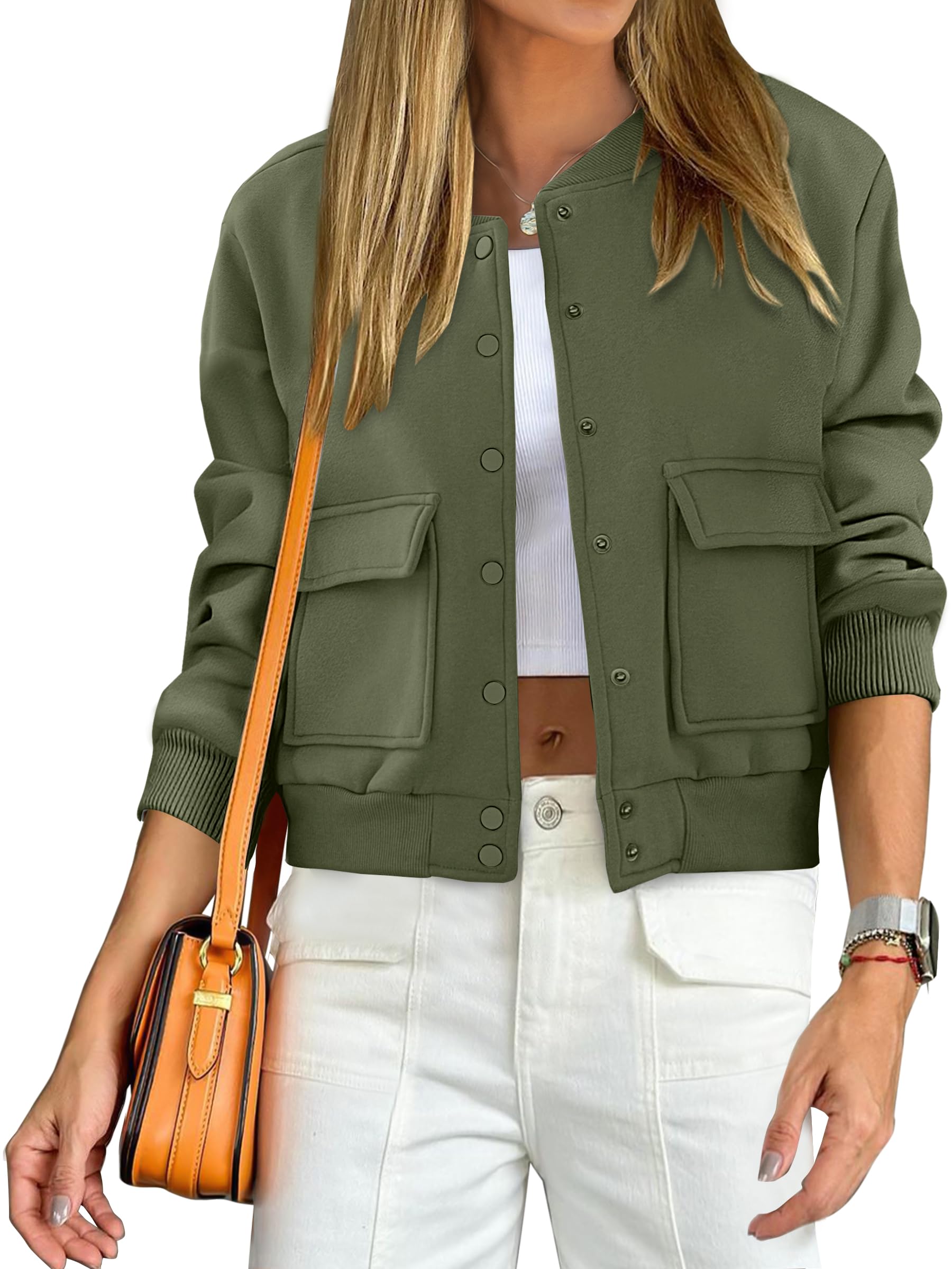 ANRABESS Women Cropped Bomber Jacket 2025 Fashion