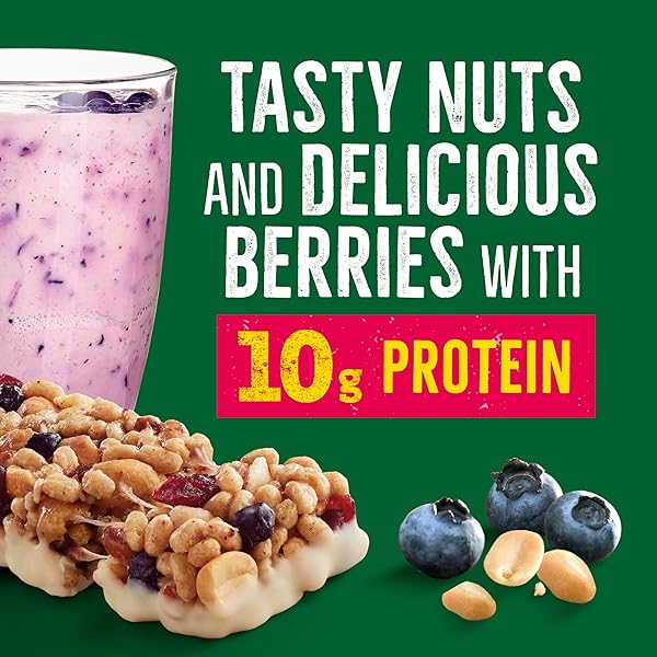 NATURE VALLEY PROTEIN SMOOTHIE CHEWY SNACK BARS, BERRY BLEND PROTEIN BARS, 5 BARS, 7.1 OZ