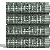 ONSEN Cotton Face Towel — Sculpted Terry Texture, Quick-Dry, Low-Lint, Plush & Lightweight (Spruce, 4X Face Towel)