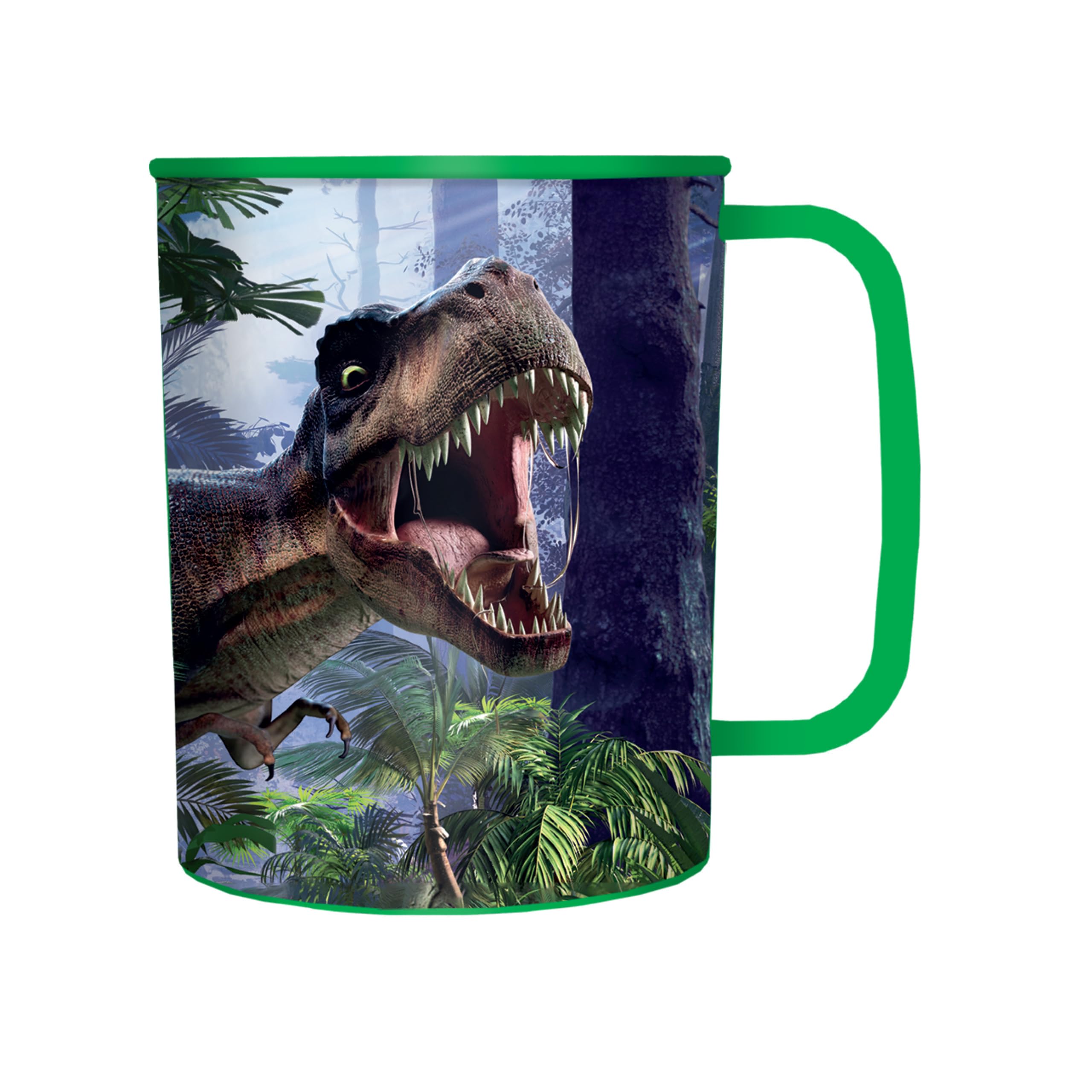 3D LiveLife Drinking Cup - T-Rex Scene from Deluxebase. 300ml Plastic Mug with Dinosaur Theme, Reusable Coffee Cup, Portable Animal Tumbler for Camping, Picnic, Travel & Everyday Use.