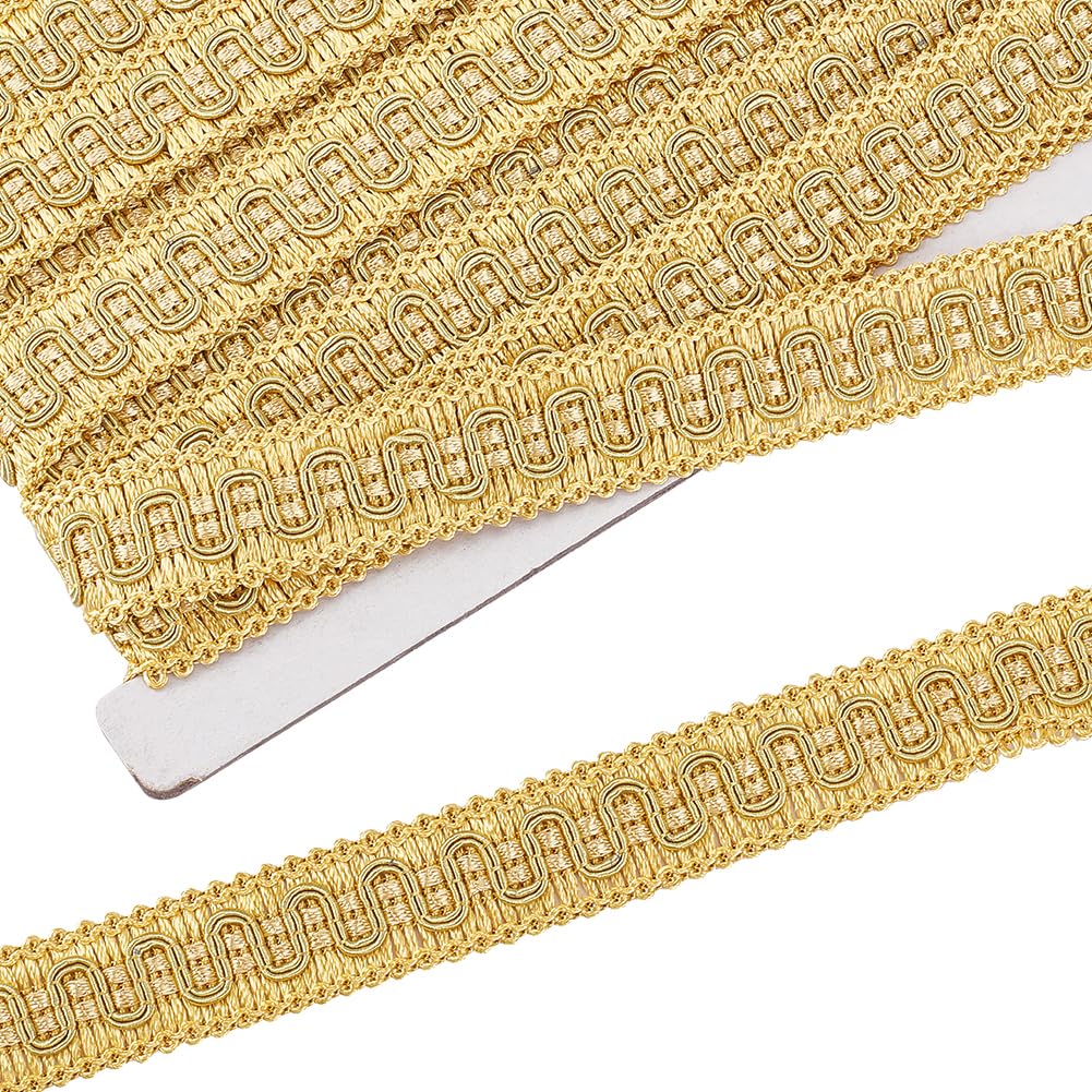 FINGERINSPIRE 11.5m Vintage Braid Trim (22mm) Wide Golden Sewing Polyester Fabric Trim Gimp Braid Trim Upholstery Trim for DIY Crafts Costume Clothes Curtain Decoration Festival Gifts