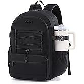 LOVEVOOK Laptop Backpack for Women & Girls, Large Capacity Everyday Backpack with Water Bottle Holder, Chic Versatile Backpack Purse, Lightweight Casual Daypack for Work, Travel, College, Black