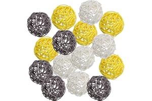 Pemalin 15pcs 2 Inch Wicker Rattan Balls for Vase Filler, House Ornament, Christmas Tree Garden Wedding Party Coffee Table Decoration,Craft DIY
