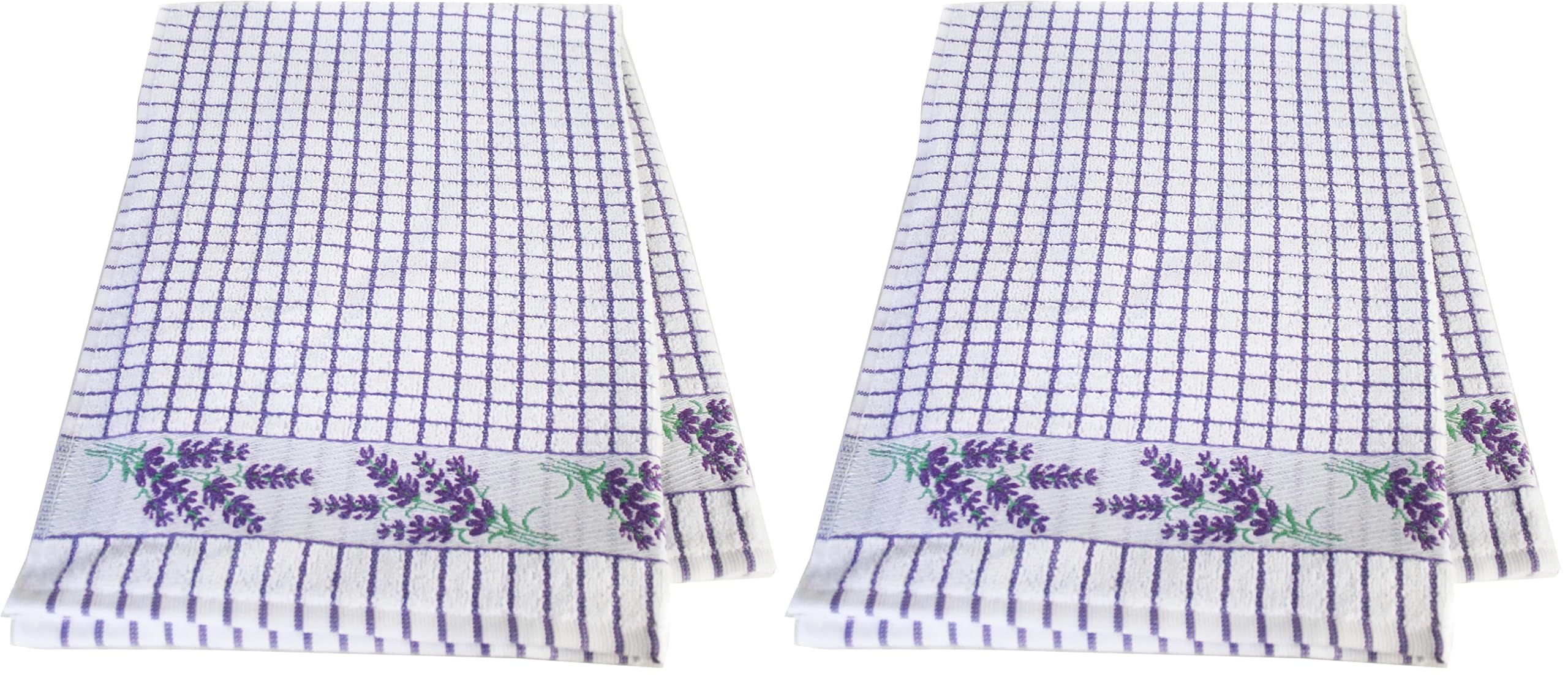 Samuel Lamont & Sons Poli-dri Jacquard Tea Towel Lavender, Size 50cm x 70cm, 100% Cotton Terry Towelling, Ultra-absorbent & Super Soft, Machine washable, Purple, One Size (Pack of 2) — image 1