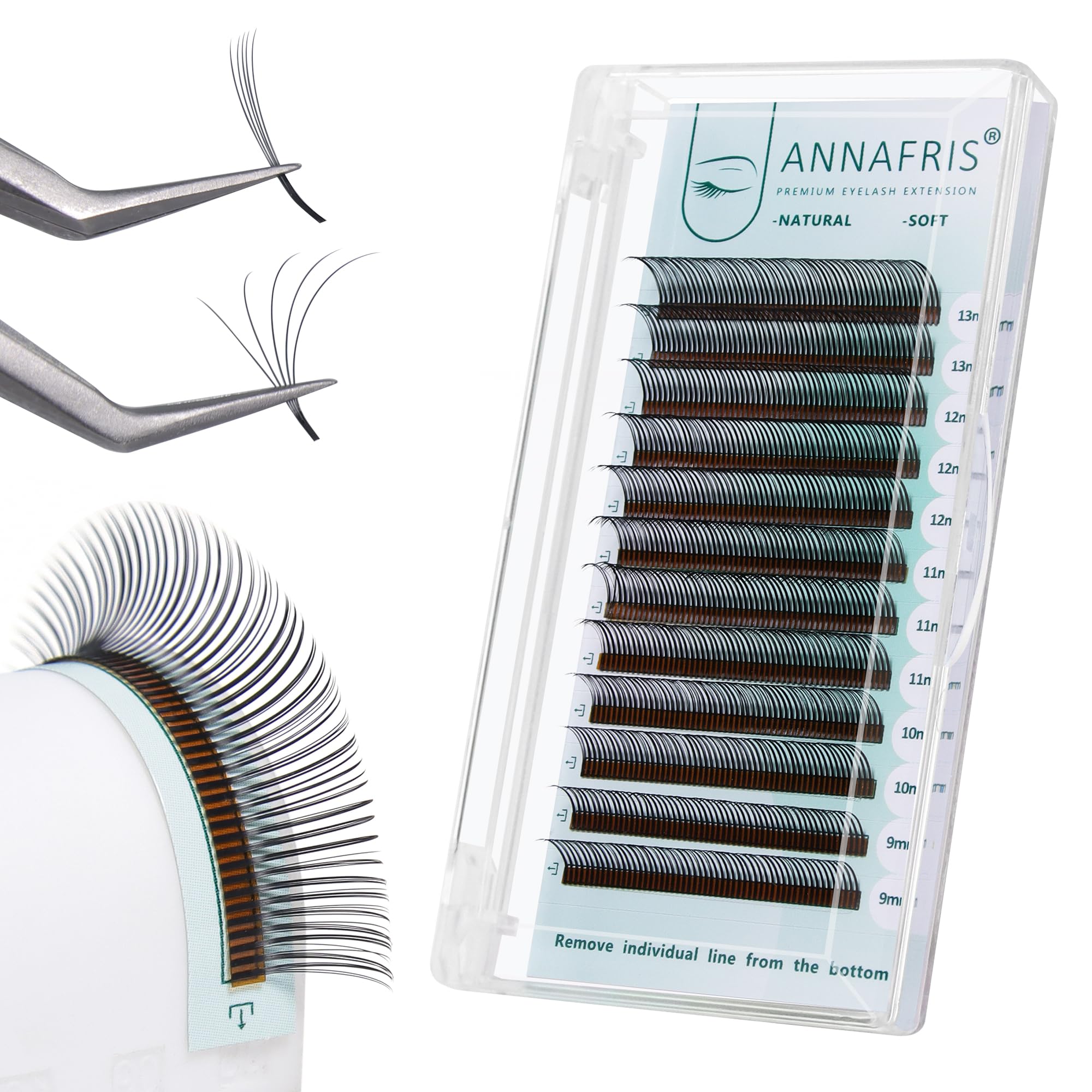 ANNAFRIS Eyelash Extensions Easy Fan 5D Flower Lash 0.07 C 15mm Individual Lash Extensions Premade Fans Lash Volume Eyelashes(Flora-5D 0.07C 15mm)