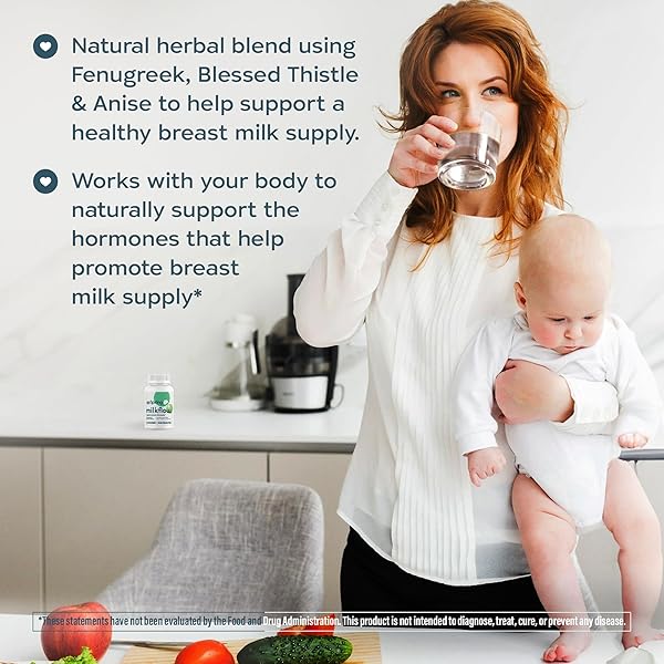 UPSPRING MILKFLOW LACTATION SUPPLEMENT FOR MILK SUPPLY INCREASE, BREASTFEEDING SUPPLEMENTS WITH FENUGREEK & BLESSED THISTLE, NON-GMO, LACTATION SUPPORT 60 VEGAN CAPSULES