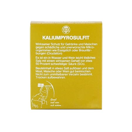 Vina Kaliumpyrosulfit 10x10 Gramm, Kaliumdisulfit, Schwefelpulver