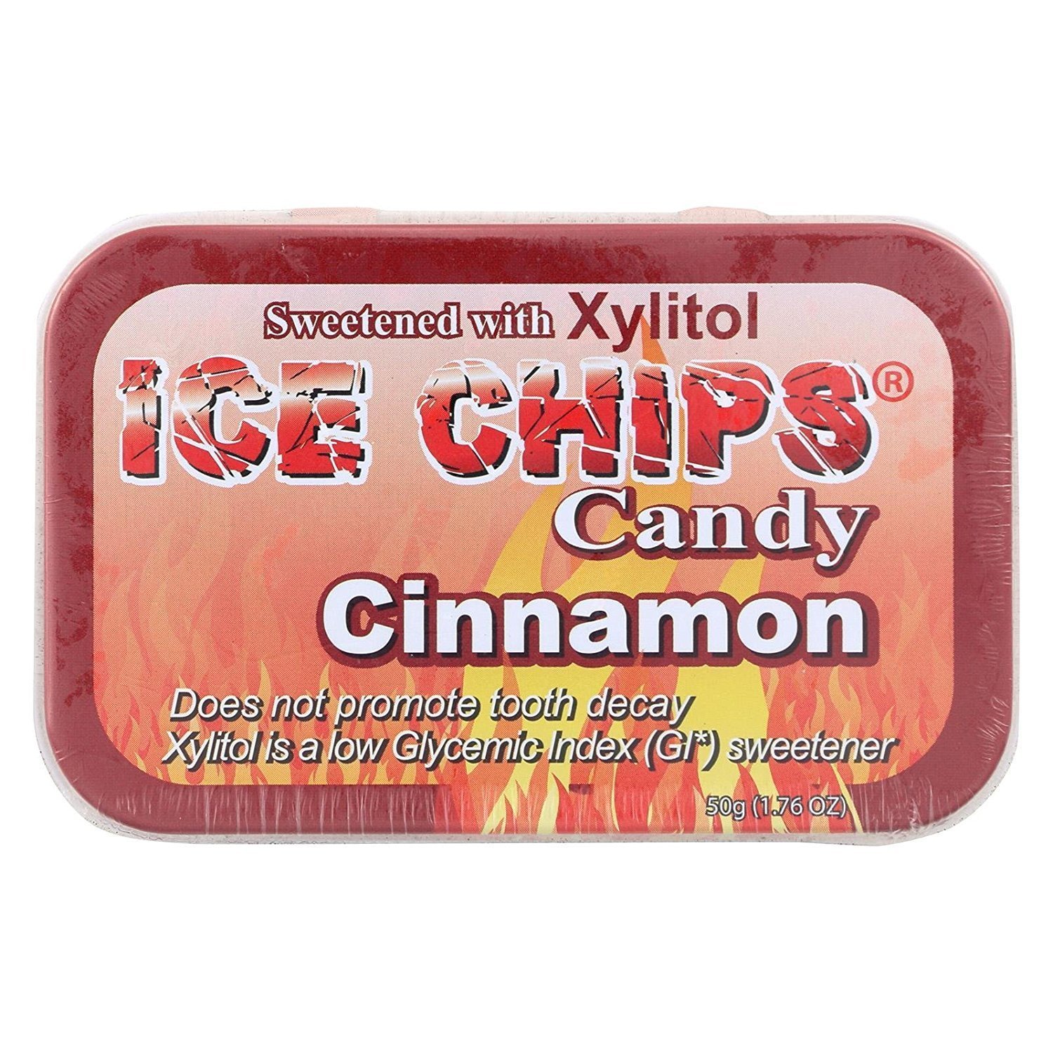ICE CHIPS Xylitol Candy Tins (Peppermint, 6 Pack