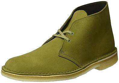 clarks desert boots green suede