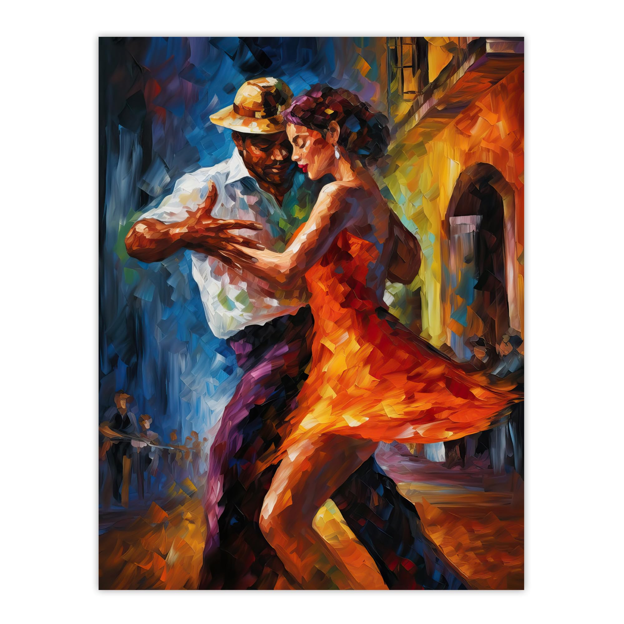 Artery8 Salsa Street Dance Colourful Dancing Painting Rhythm Body Energy Theatre Arts Artwork Extra Large XL Wall Art Poster Print